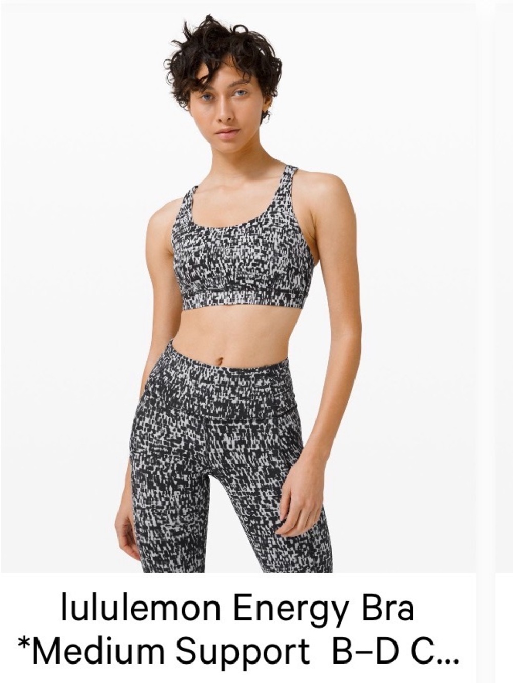 Set - lululemon Energy Bra + Lululemon Align High rise pant 25” - Ice Gray Black